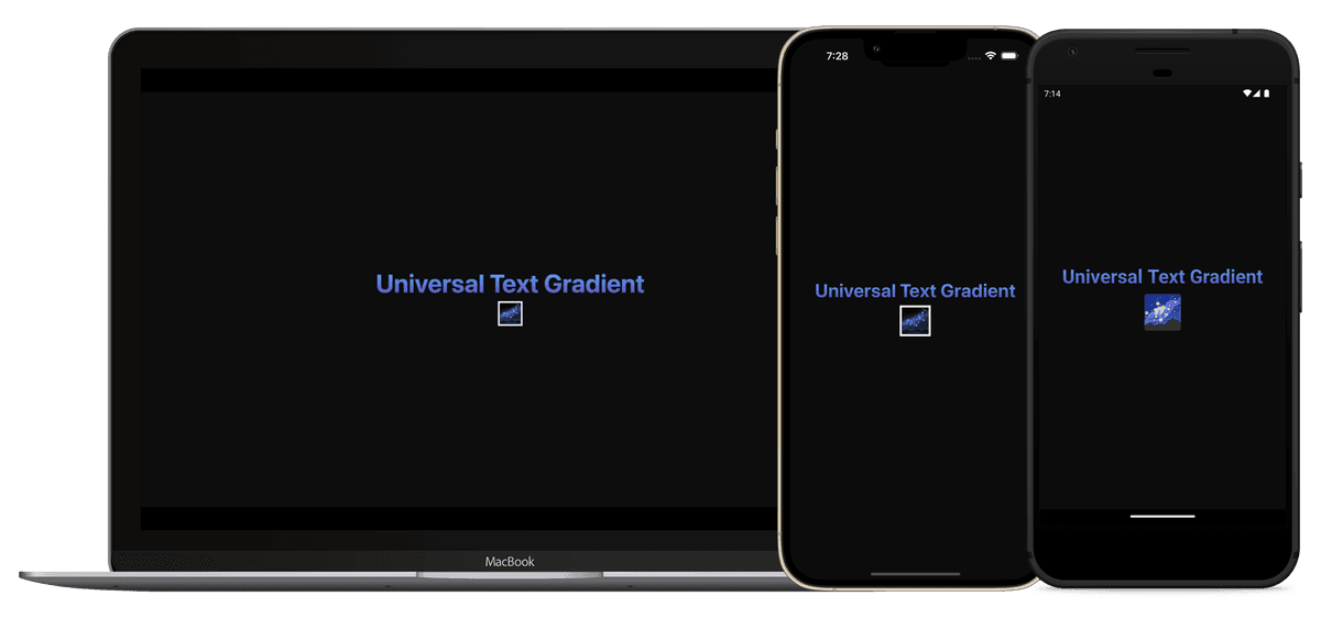 Universal gradient text